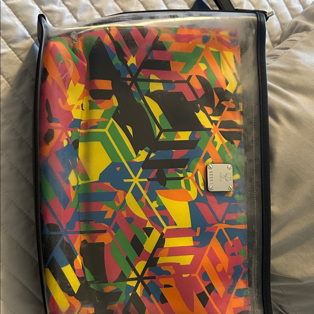 MCM Multicolor Geometric Toiletry Bag